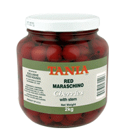 Cherries, Tania, Maraschino with stem  2kg