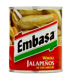 jalapenos, whole, 1st grade 6 x a10 cans